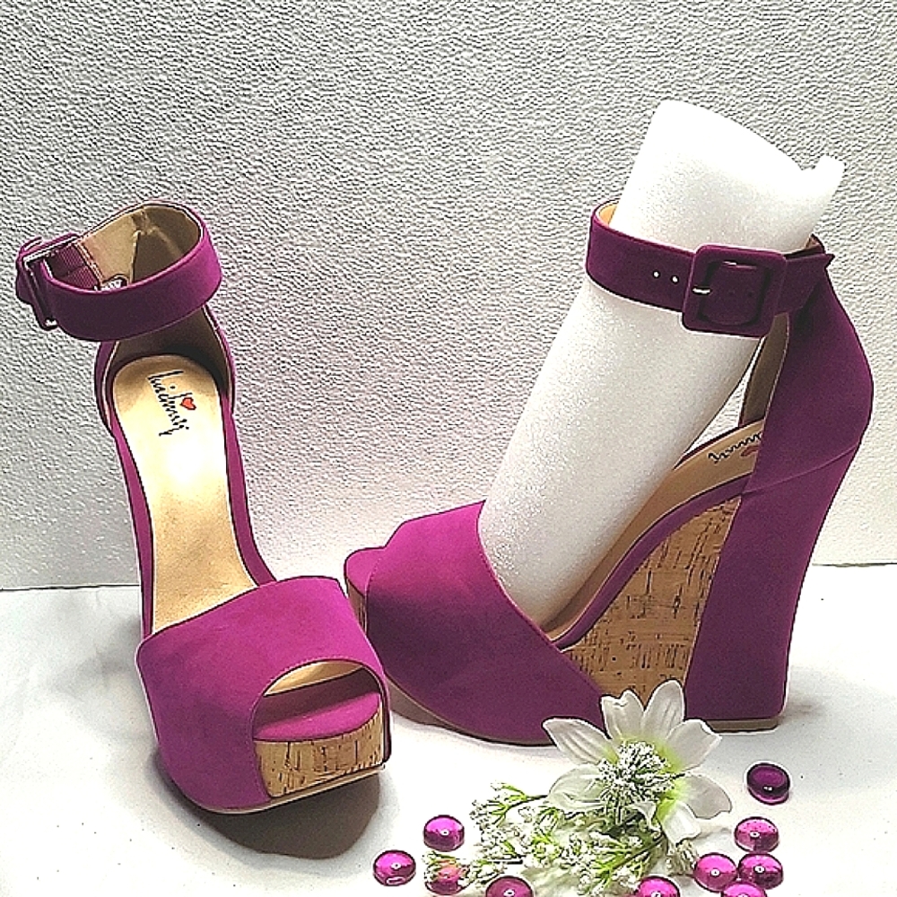 Luichinny Sz10 Pink Wedge heels